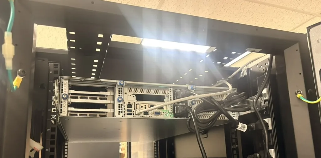 The rack-mounted data acquisition server in the Control Room.